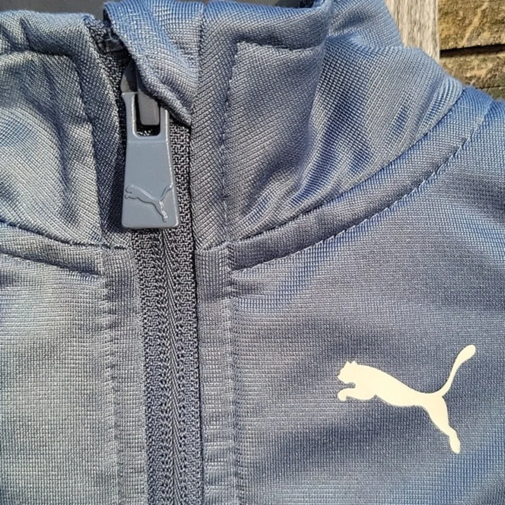 PUMA Infant's Medium Blue Logo Zip-Up Track Jacket